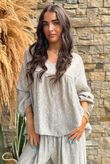 Kiti Paisley Damask Artist Smock Mocha